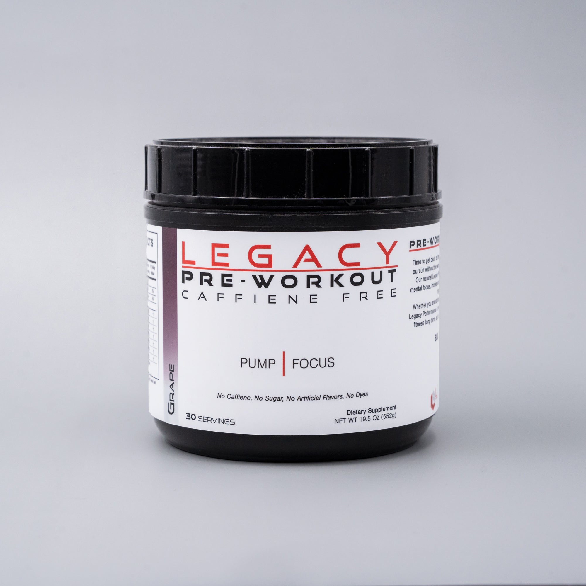 Legacy Pre-Workout | 30 Servings | Natural Energy
