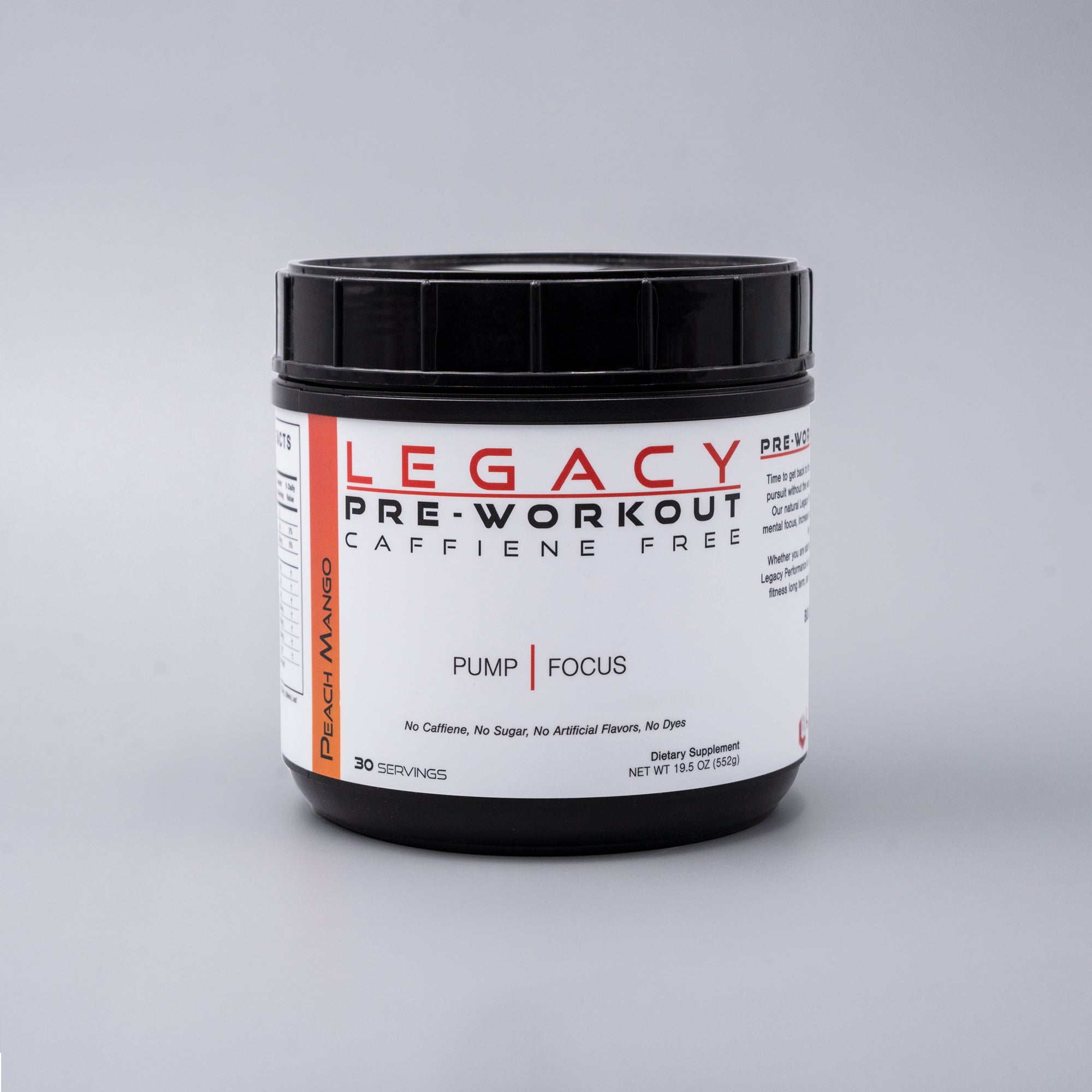Legacy Pre-Workout | 30 Servings | Natural Energy